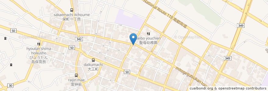 Mapa de ubicacion de 銀次郎パブ en Giappone, Prefettura Di Ibaraki, 水戸市.