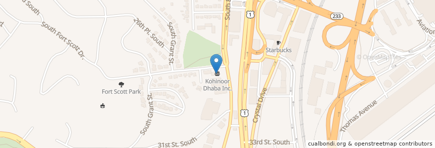 Mapa de ubicacion de Kohinoor Dhaba Inc. en Amerika Syarikat, Virginia, Arlington County, Arlington.