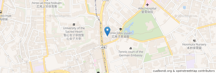 Mapa de ubicacion de Les Grands Arbres en Giappone, Tokyo, Minato, 広尾.