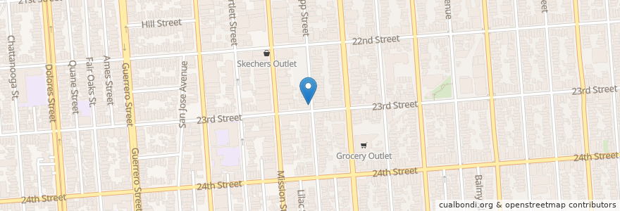 Mapa de ubicacion de Capp & 23rd (on-street) en Estados Unidos De América, California, San Francisco, San Francisco.