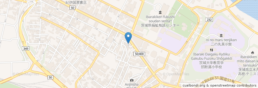 Mapa de ubicacion de 麻雀　南 en 日本, 茨城県, 水戸市.