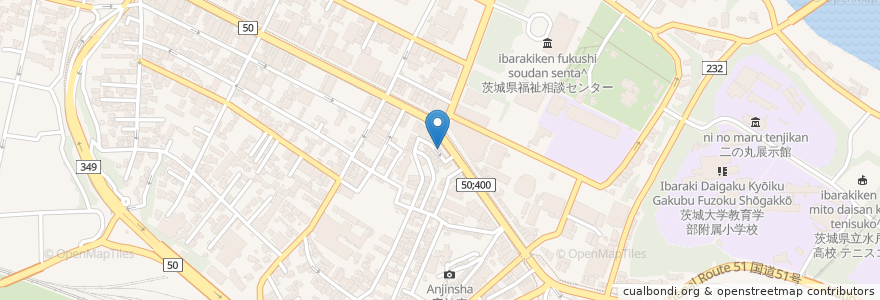 Mapa de ubicacion de 定食 田舎っぺ en 일본, 이바라키현, 水戸市.