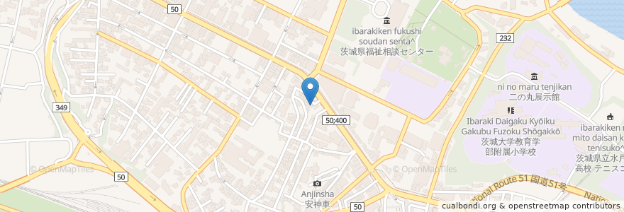 Mapa de ubicacion de てけ×２ en Jepun, 茨城県, 水戸市.