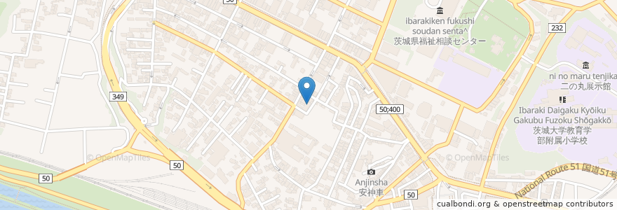 Mapa de ubicacion de ビストランド華邑 en Japan, Ibaraki Prefecture, Mito.
