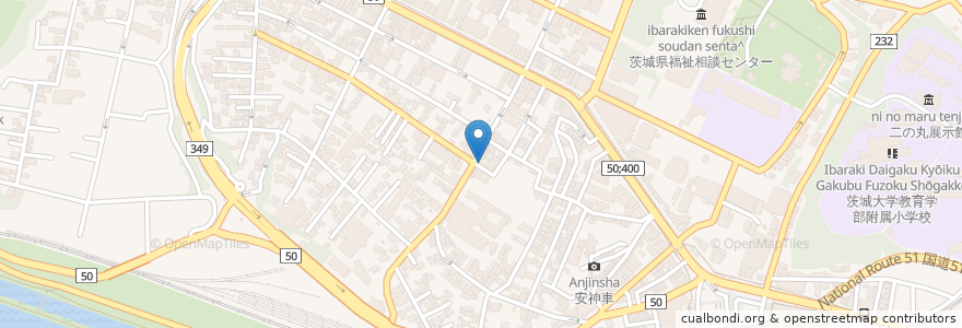Mapa de ubicacion de 食菜ダイニング 隠れや en Japonya, 茨城県, 水戸市.