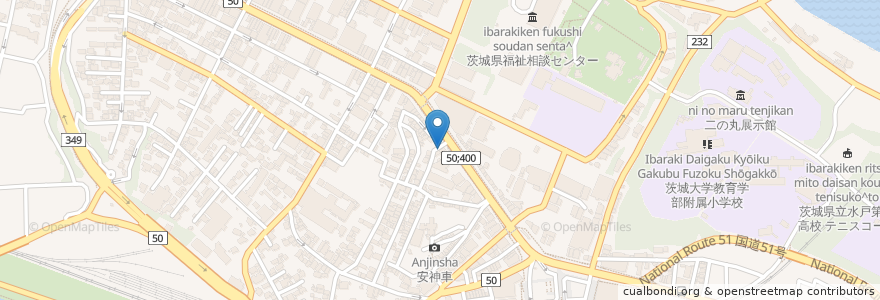 Mapa de ubicacion de 家庭教師のジャンプ en اليابان, إيباراكي, 水戸市.