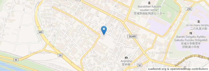 Mapa de ubicacion de OAK en Japão, 茨城県, 水戸市.