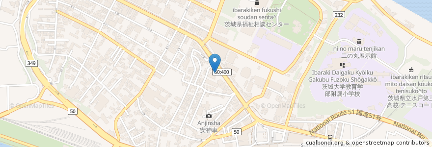 Mapa de ubicacion de 和亭 美奈 en Japão, 茨城県, 水戸市.