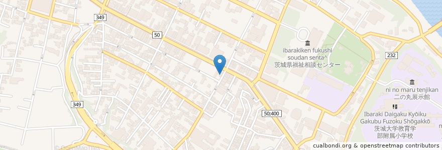 Mapa de ubicacion de もつ焼き もつきりや en 일본, 이바라키현, 水戸市.