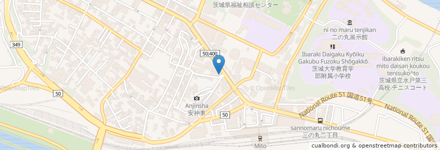 Mapa de ubicacion de BACK PACKER en Japon, Préfecture D'Ibaraki, 水戸市.