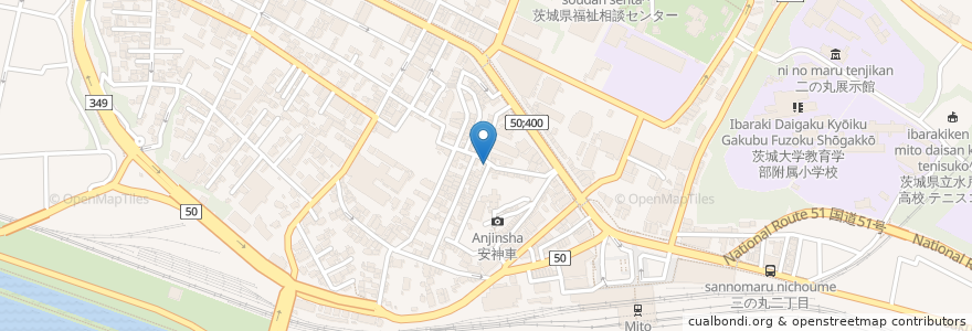 Mapa de ubicacion de JERK COMGAGIN en ژاپن, 茨城県, 水戸市.