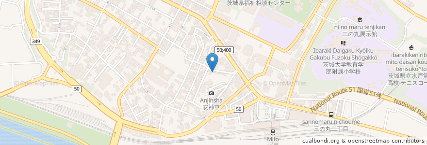 Mapa de ubicacion de 田口屋 en ژاپن, 茨城県, 水戸市.