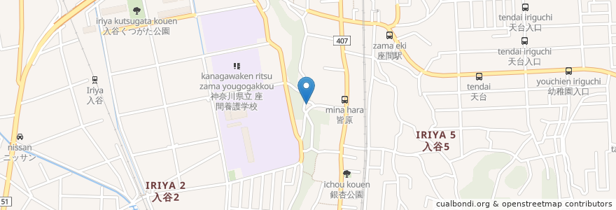 Mapa de ubicacion de 正一位内藤稲荷大明神 en 일본, 가나가와현, 座間市.