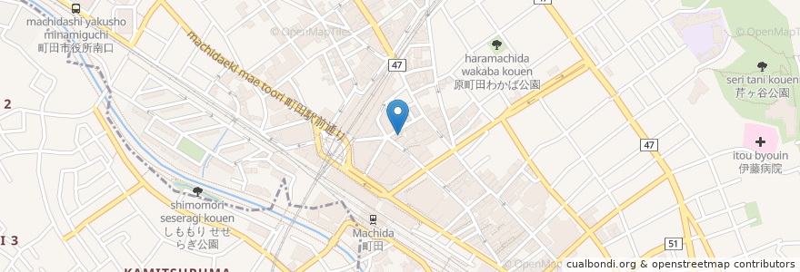 Mapa de ubicacion de Trois Rivieres en اليابان, 東京都, 町田市.