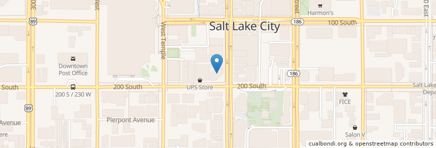 Mapa de ubicacion de U.S. Bank en 美利坚合众国/美利堅合眾國, 犹他州 / 猶他州, Salt Lake County, Salt Lake City.