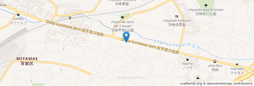Mapa de ubicacion de すき家 en 日本, 神奈川県, 川崎市, 宮前区.