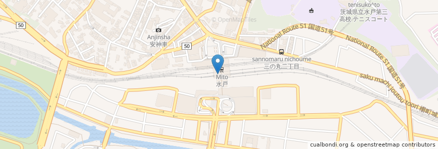 Mapa de ubicacion de マクドナルド en ژاپن, 茨城県, 水戸市.