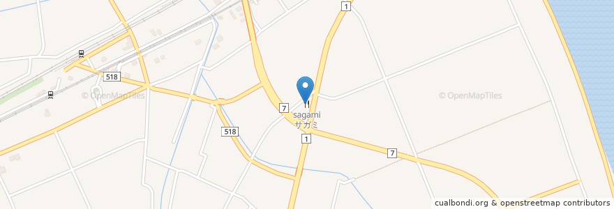Mapa de ubicacion de サガミ en Jepun, 三重県, 桑名市.
