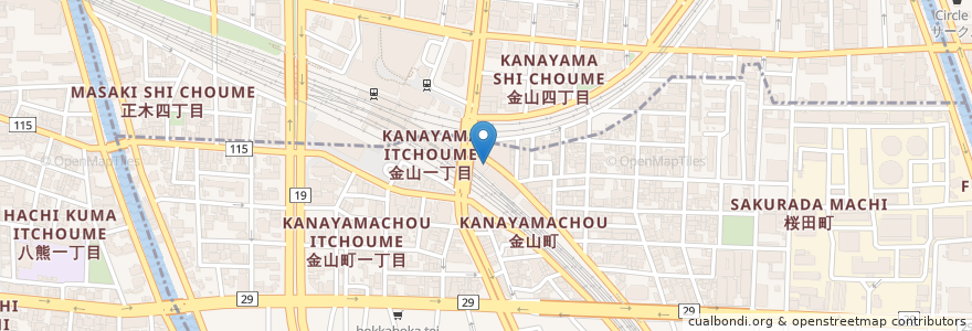 Mapa de ubicacion de 庵GURA en اليابان, 愛知県, 名古屋市, 熱田区.