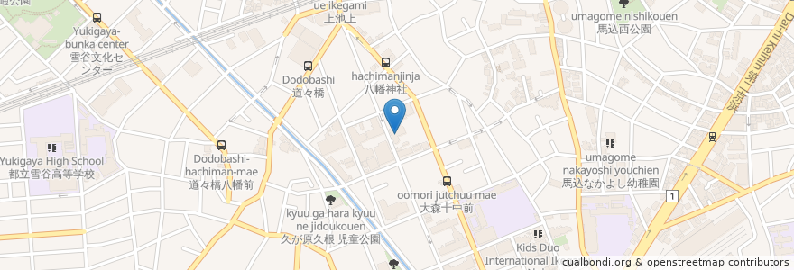 Mapa de ubicacion de 仲池上児童館 en 日本, 东京都/東京都, 大田区.