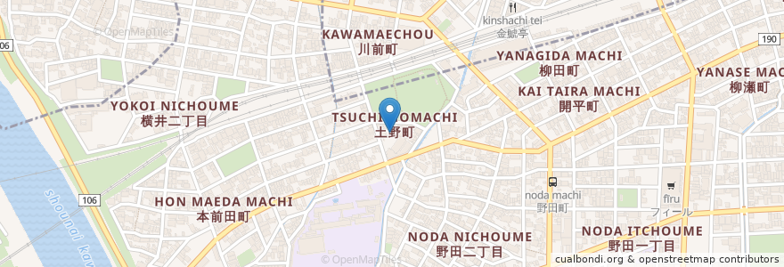 Mapa de ubicacion de 神明社 en Japón, Prefectura De Aichi, Nagoya, 中川区.