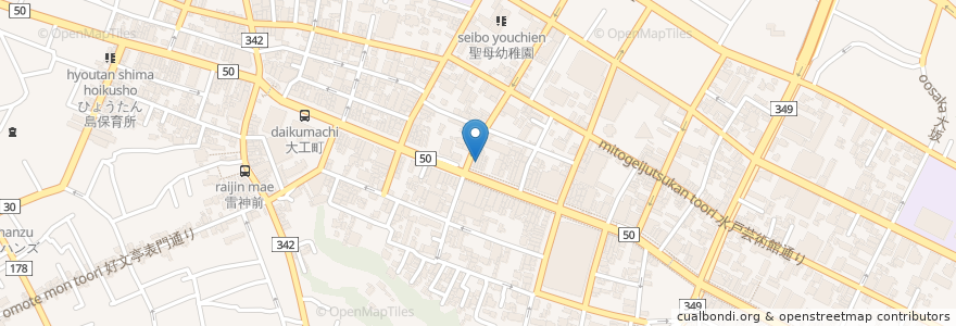 Mapa de ubicacion de 伊太利庵 竃焼きピッツァ en Japonya, 茨城県, 水戸市.