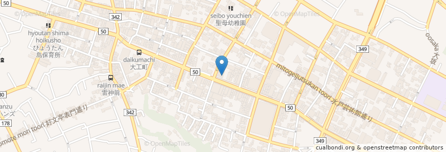 Mapa de ubicacion de ラーメン サトー通 en ژاپن, 茨城県, 水戸市.