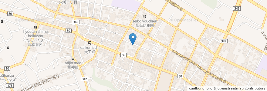 Mapa de ubicacion de 近海料理 直 en 日本, 茨城県, 水戸市.