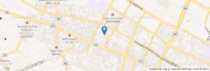 Mapa de ubicacion de とり一 en Japonya, 茨城県, 水戸市.