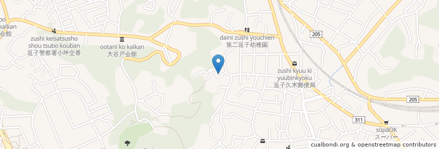Mapa de ubicacion de 自販機 en اليابان, كاناغاوا, 逗子市.
