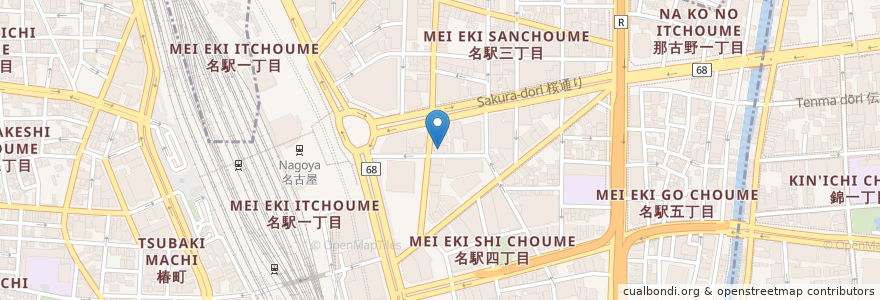 Mapa de ubicacion de 楽蔵うたげ en Japon, Préfecture D'Aichi, 名古屋市, 中村区.