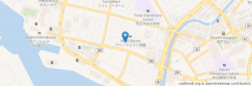 Mapa de ubicacion de ジャッキーステーキハウス en اليابان, أوكيناوا, ناها.