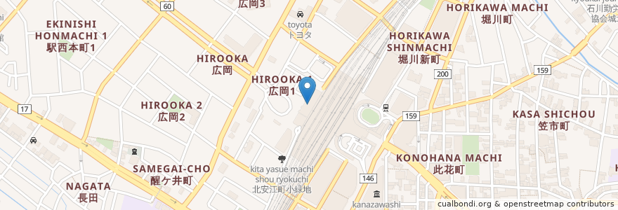 Mapa de ubicacion de 廻る富山湾 すし玉 en Japan, 石川県, 金沢市.