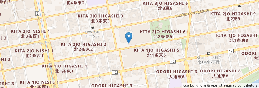 Mapa de ubicacion de 北海道らーめん奥原流　久楽 en ژاپن, 北海道, 石狩振興局, 札幌市, 中央区.