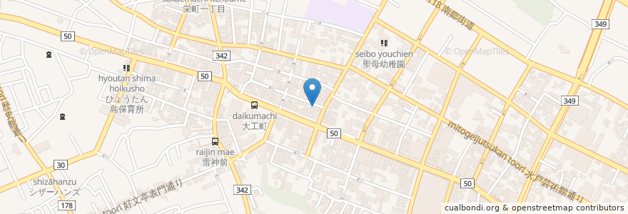 Mapa de ubicacion de 割烹料理 砦 en 日本, 茨城県, 水戸市.