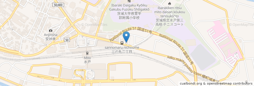 Mapa de ubicacion de レンタカーサービス en Japon, Préfecture D'Ibaraki, 水戸市.