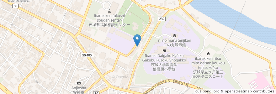 Mapa de ubicacion de 山田病院 en اليابان, إيباراكي, 水戸市.
