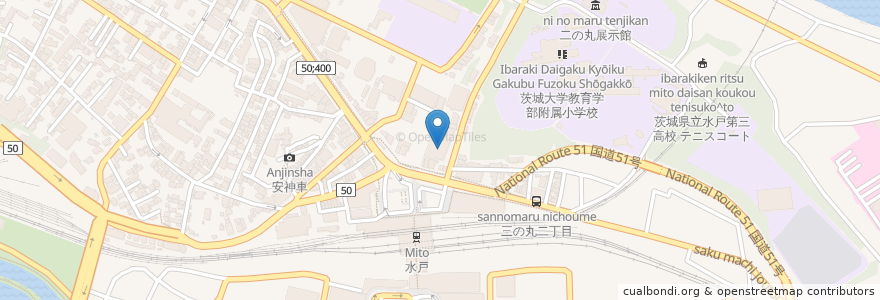 Mapa de ubicacion de 水戸駿優予備校 en Japonya, 茨城県, 水戸市.