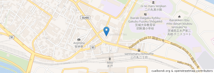Mapa de ubicacion de 赤ひげ 居酒屋 en Japan, Ibaraki Prefecture, Mito.