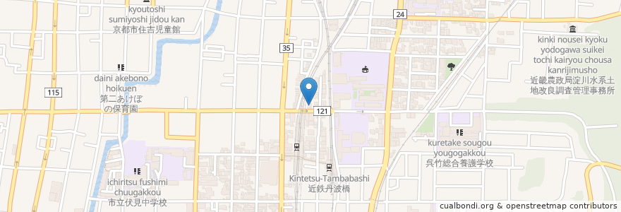 Mapa de ubicacion de 白木屋 en اليابان, 京都府, 京都市, 伏見区.