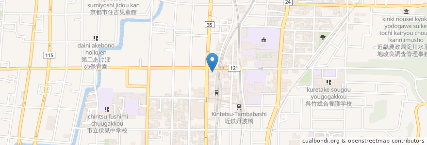 Mapa de ubicacion de 辻整形外科 en 일본, 교토부, 京都市, 伏見区.