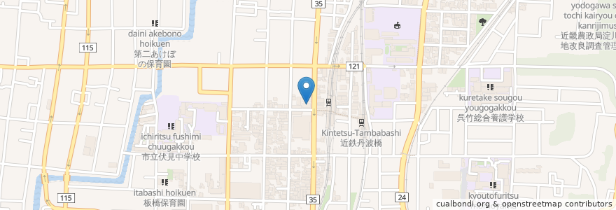 Mapa de ubicacion de 株式会社増田組本社ビル en Japonya, 京都府, 京都市, 伏見区.