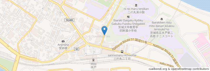 Mapa de ubicacion de ニッポンレンタカー en Japão, 茨城県, 水戸市.