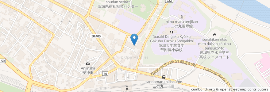 Mapa de ubicacion de 茨城県木材協同組合連合会 en Japan, 茨城県, 水戸市.