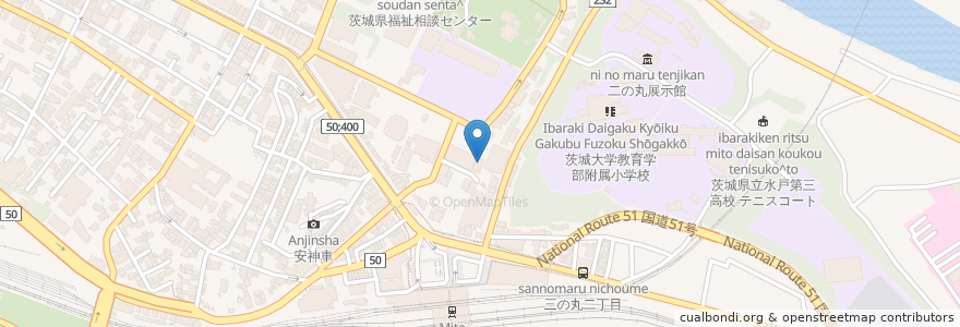 Mapa de ubicacion de 茨城県緑化推進機構 en Japan, Präfektur Ibaraki, 水戸市.