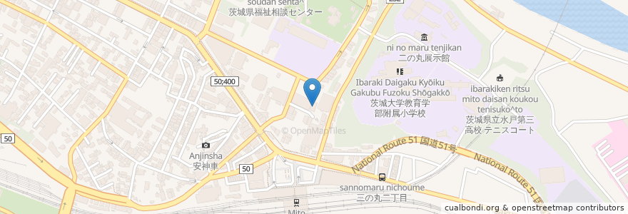 Mapa de ubicacion de 茨城旅館衛生同業組合 en Jepun, 茨城県, 水戸市.