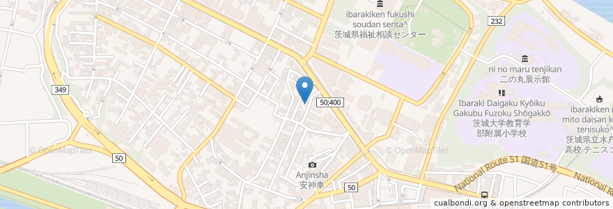 Mapa de ubicacion de マージャン 愛天使 en 日本, 茨城県, 水戸市.