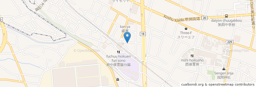 Mapa de ubicacion de LINDBERGH CAFE en Jepun, 東京都, 府中市.