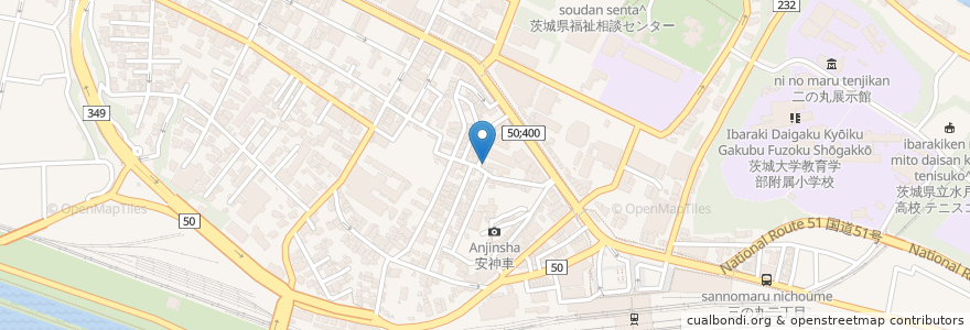 Mapa de ubicacion de WOUPING en Japonya, 茨城県, 水戸市.