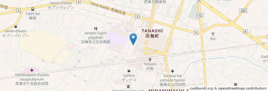 Mapa de ubicacion de 武蔵野食堂 en Jepun, 東京都, 西東京市.